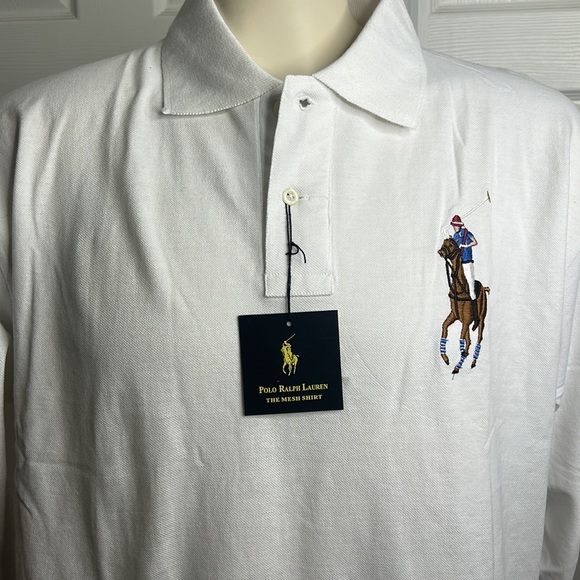 Polo by Ralph Lauren White 4 Large Horse Long Sleeve Polo New - Picture 2 of 6